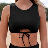 HAUT BIKINI SIMPLY SEAMLESS HIGH CROP NOIR - DM2 SHOP
