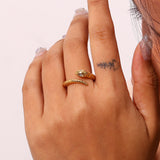 BAGUE SERPENT ZIRCONIA - ACIER INOXYDABLE