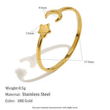 STAR MOON RING - ACIER INOXYDABLE - PLAQUÉ OR