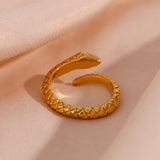 BAGUE SERPENT ZIRCONIA - ACIER INOXYDABLE