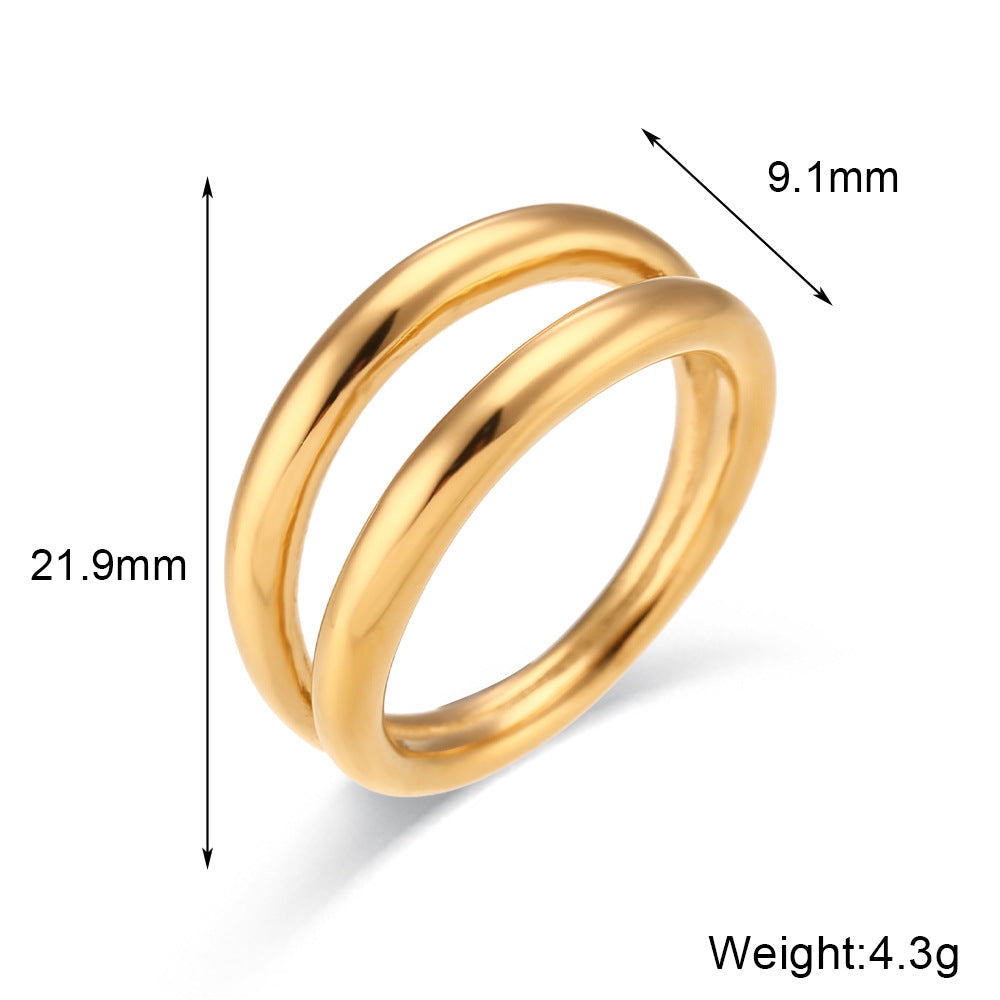 BAGUE DOUBLE - ACIER INOXYDABLE