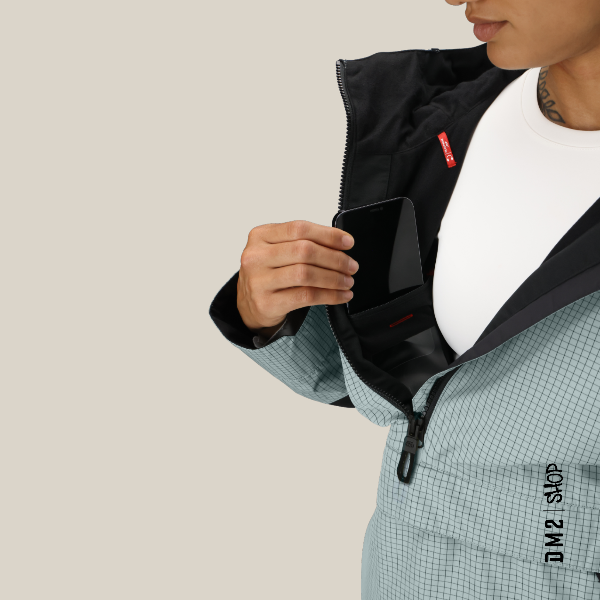 ANORAK OUTLINE SHELL BLEU GRID 686 POUR FEMME