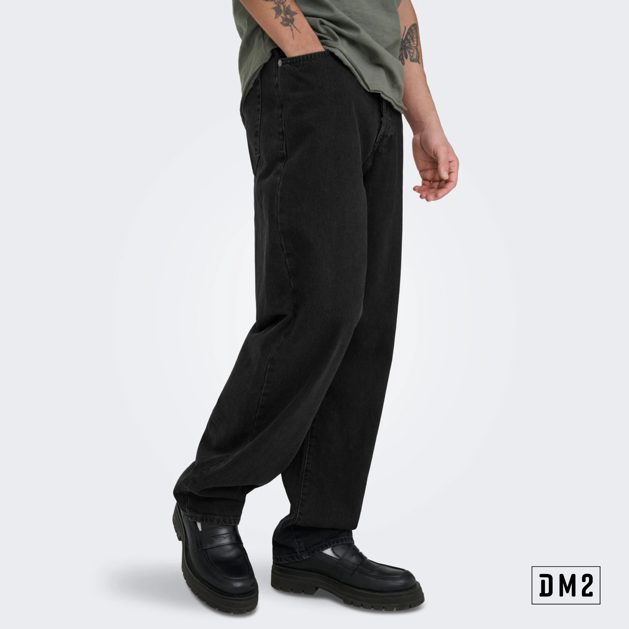 ONLY AND SONS - JEANS LOOSE FIT - FADE NOIR