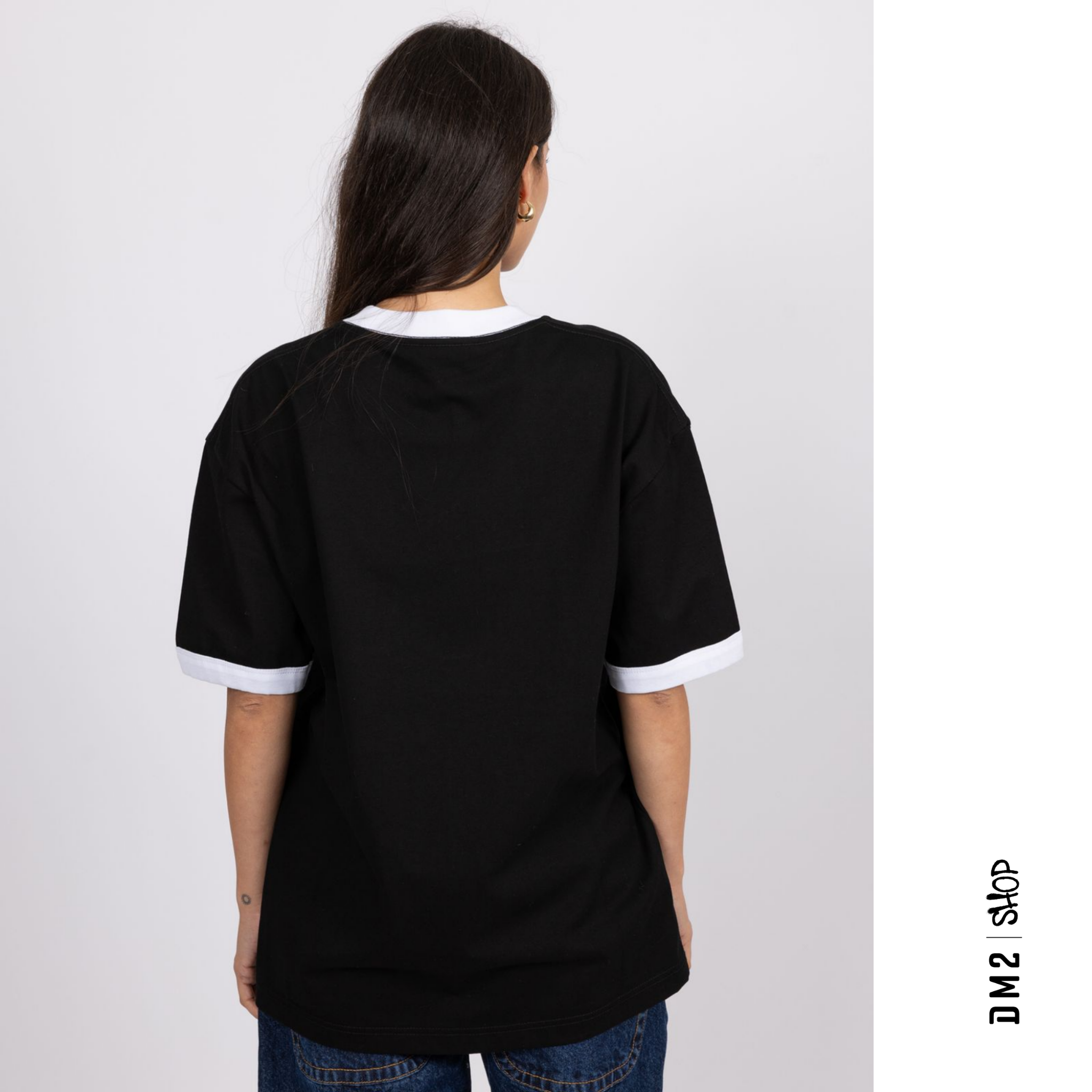 T-SHIRT FEMME - RETRO BOYFRIEND - NOIR