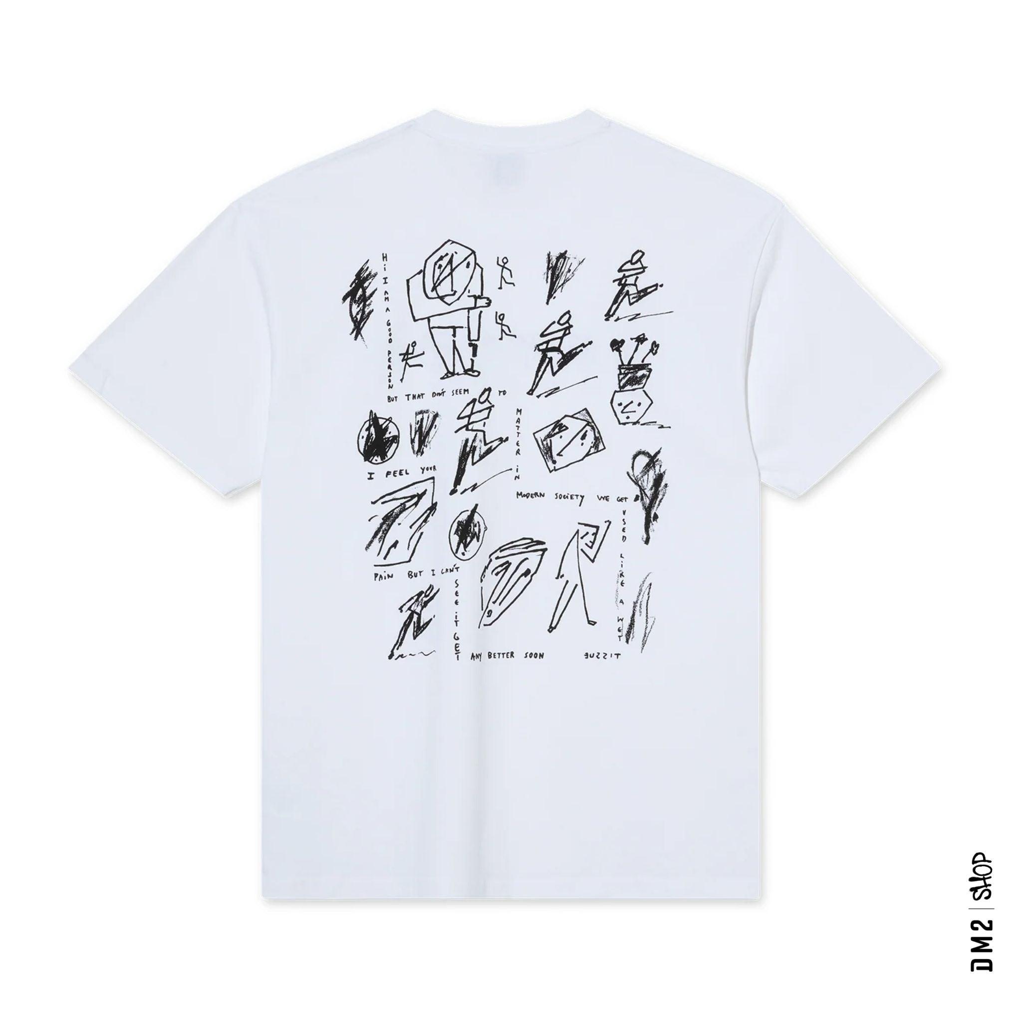 T - SHIRT POLAR SKATE SAD AT TIMES BLANC - DM2 SHOP