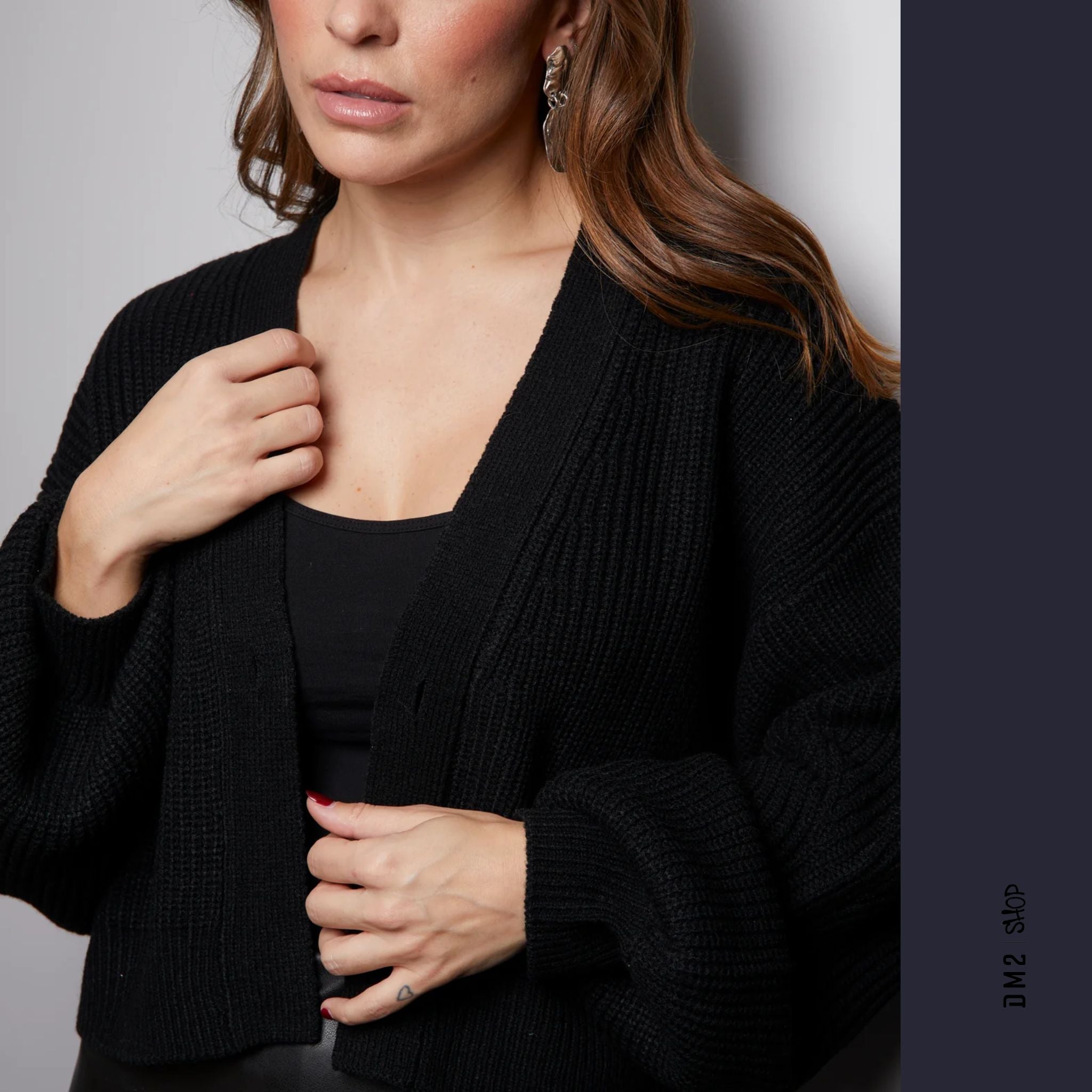 CARDIGAN SELENA NOIR ET GRIS, NANA THE BRAND - DM2 SHOP