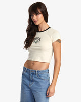 RVCA SHRUNKEN RINGER BEIGE FEMME - DM2 SHOP