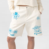 SHORT BLONDED DENIM UNISEX BLANC - DM2 SHOP