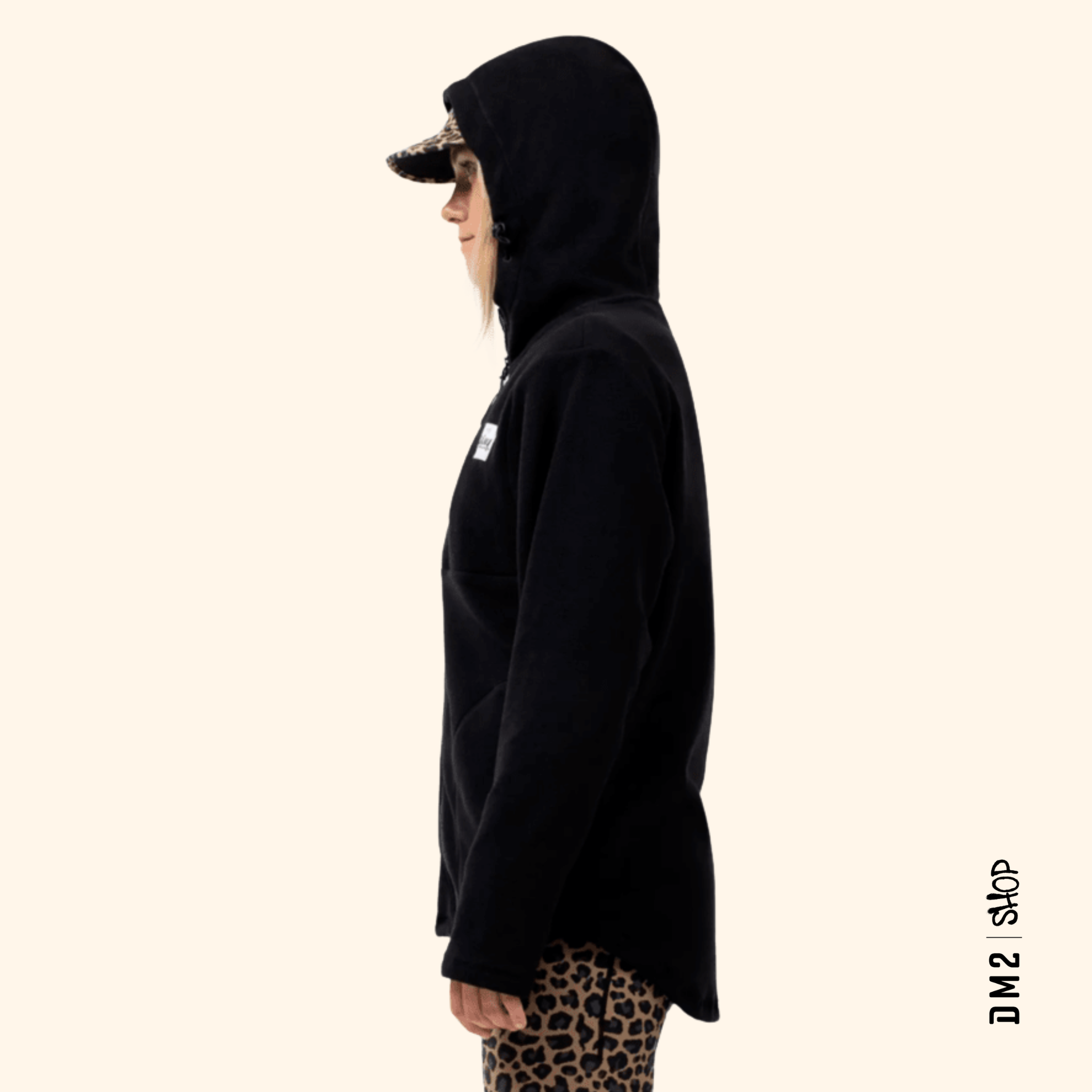 TECHLIGHT ZIP HOOD - POLAR FEMME - NOIR
