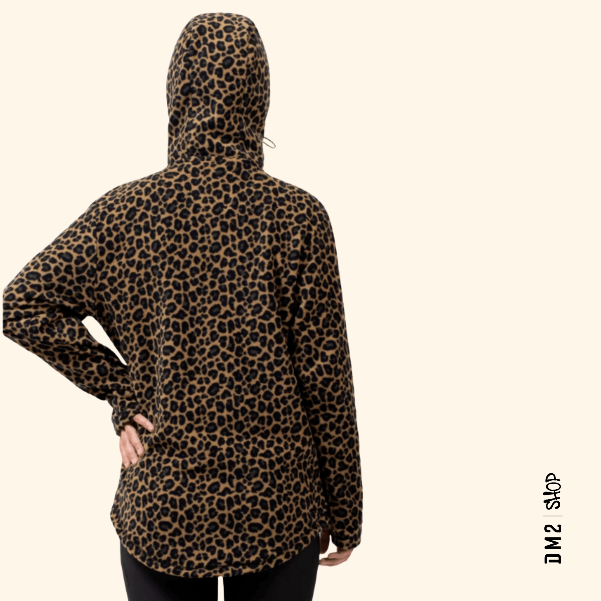 TECHLIGHT ZIP HOOD - POLAR FEMME - LEOPARD