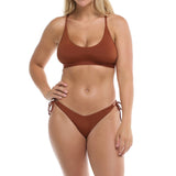 BAS DE BIKINI FEMME SOLID LEAH MOKA - DM2 SHOP