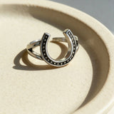 AureaJewelry - Bague ouverte en argent en forme de fer à cheval