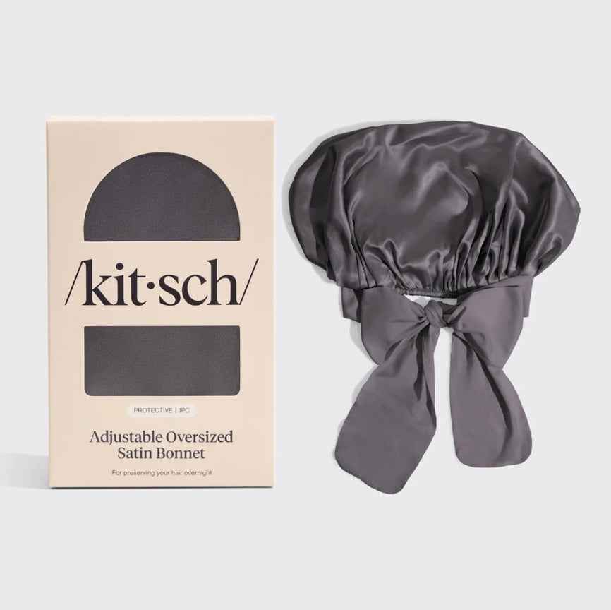 KITSCH - BONNET DE SATIN - SURDIMENSIONNÉ - CHARCOAL