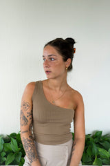 CAMISOLE ONE SHOULDER LOUVE - DM2 SHOP