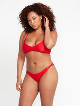 BIKINI HAUT SIMPLY SOLID V NECK FEMME VOLCOM RED - DM2 SHOP