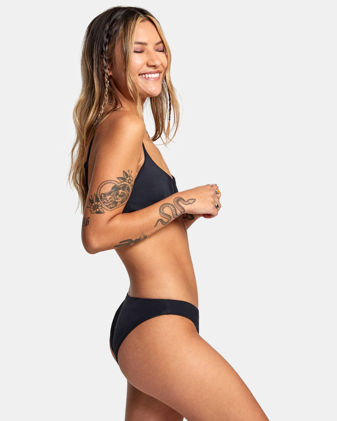 BIKINI BAS FEMME SOLID MEDIUM BLACK RVCA - DM2 SHOP